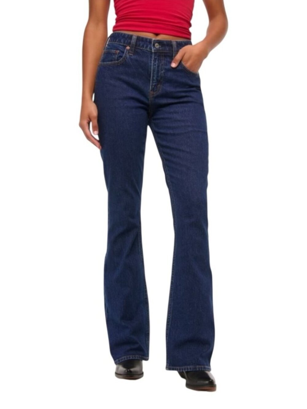 Abercrombie‎ Mid Rise Bootcut Jean Dark Wash Size 30 Extra Short Curve Love